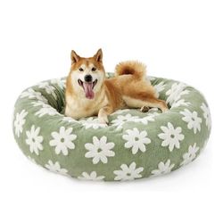 NEW/ LE SURE Donut Large Dog Bed - Round Cat Beds for Indoor Anti-Anxiety Calming Pet Beds, Washable Cute