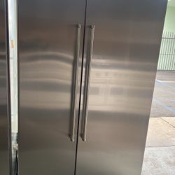 Kitchen Aid 48”Wide Built In Stainless Steel Side By Side Refrigerator 