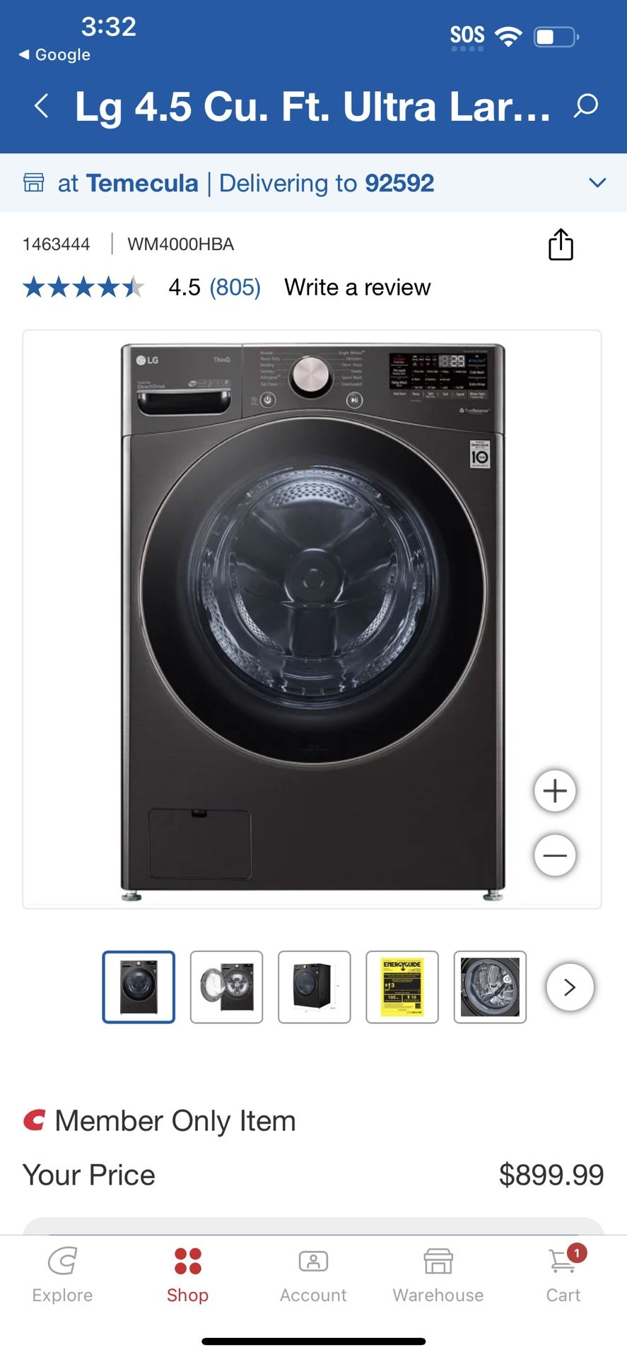 LG 4.5 cu. ft. Ultra Large Capacity Wi-Fi Enabled Front Load Washer with TurboWash 360° and Built-In Intelligence