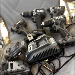 FLEX 24V Drills Impact Drivers Batteries Charger Set