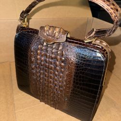 Alligator Purse - Early 1900s Hornback Skin Handbag