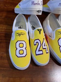 Sizes 9.5, 10.5 and 13 Custom made vans Kobe Bryant Los Angeles Lakers