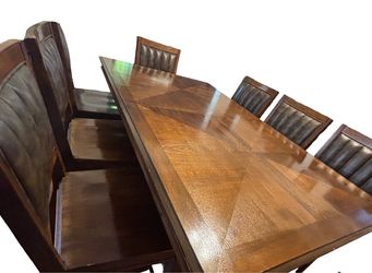 Wood Dinner Table w/8 chairs