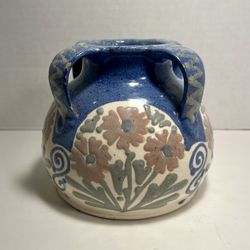 Circa 1900 American Studio Art Pottery Glazed Ceramic Four Handles Vase