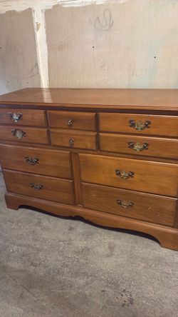 Solid Wood Dresser with Brass Hardware