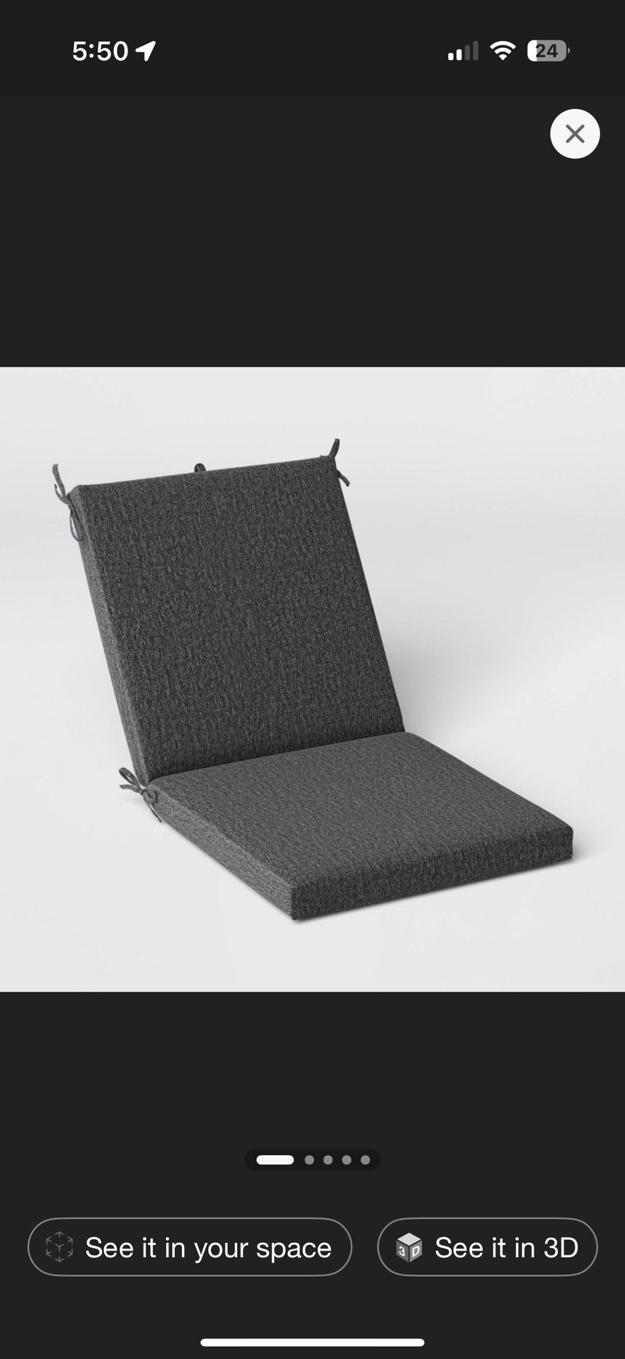 (4) Threshold Patio Chair Cushions