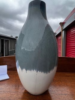 Large Ceramic Vase Blue and White