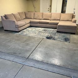 Tan Sectional Sofa with Chaise