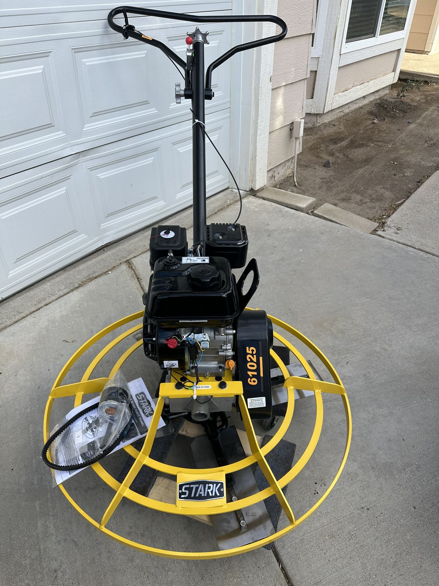 new 36 stark gas walk behind power trowel with handle 6.5hp