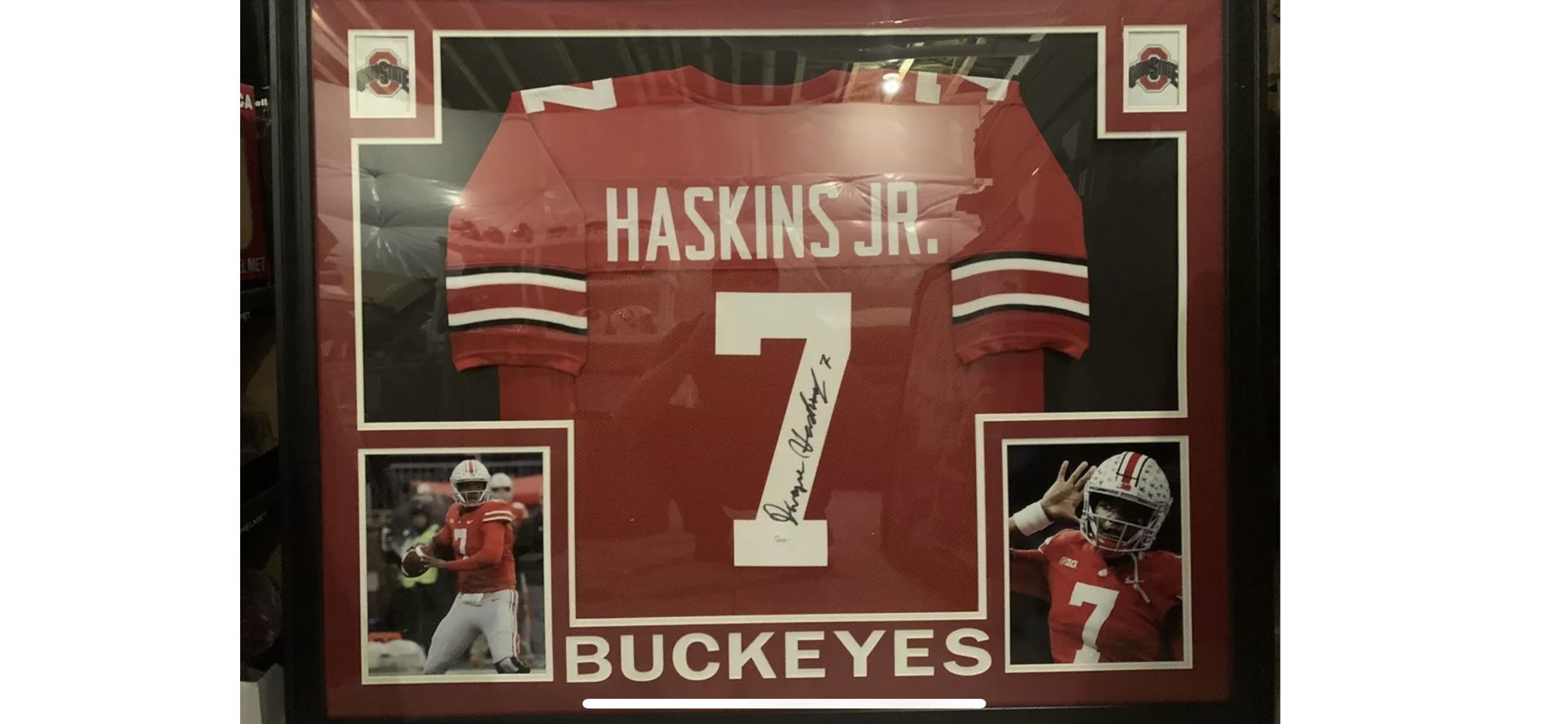 Dwayne Haskins Frame Autographed Ohio State Jersey (JSA Authenticated)