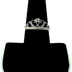 925 Sterling Silver Princess Tiara Ring