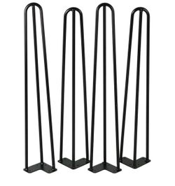 Set of 4 Black Metal Hairpin Table Legs