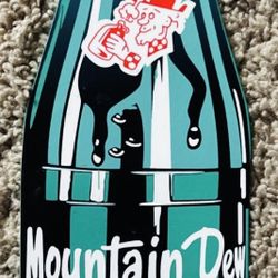 4 x 15 INCH MOUNTAIN DEW SODA POP ADVERTISING SIGN HEAVY DIE CUT METAL # Z 260