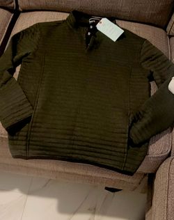 Dark Olive Green Polo Collar Sweater