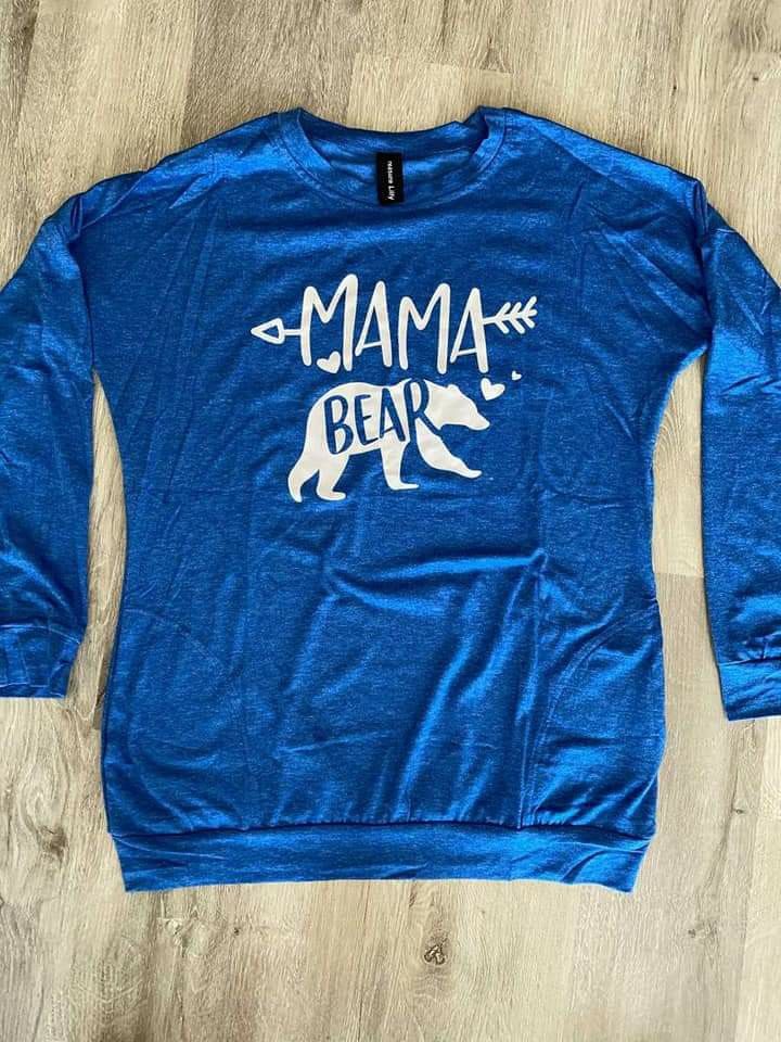 Mama bear long sleeve shirt with pockets