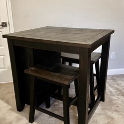 Space-Saving Counter Height Table and Chairs