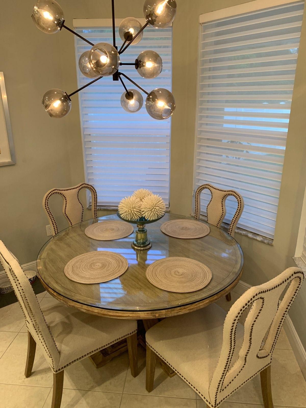 Archer wash oak fixed cheap pedestal dining table