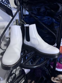 Dr. Martens White Chelsea Slip On Boots Size 9