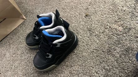 Not free Air Jordan 4 Toddler Sneakers Black Blue