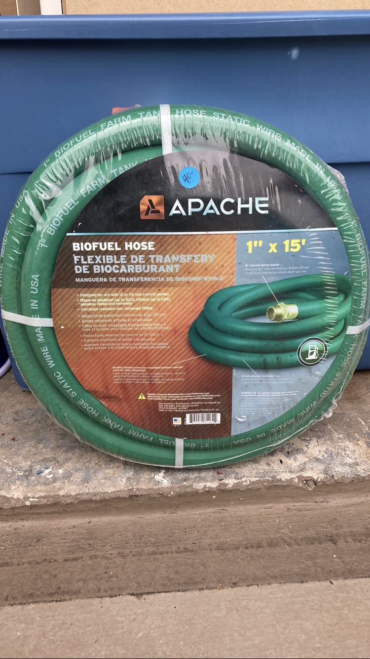 BRAND NEW APACHE Biofuel hose 1”x 15’ *See Pictures For Further Details