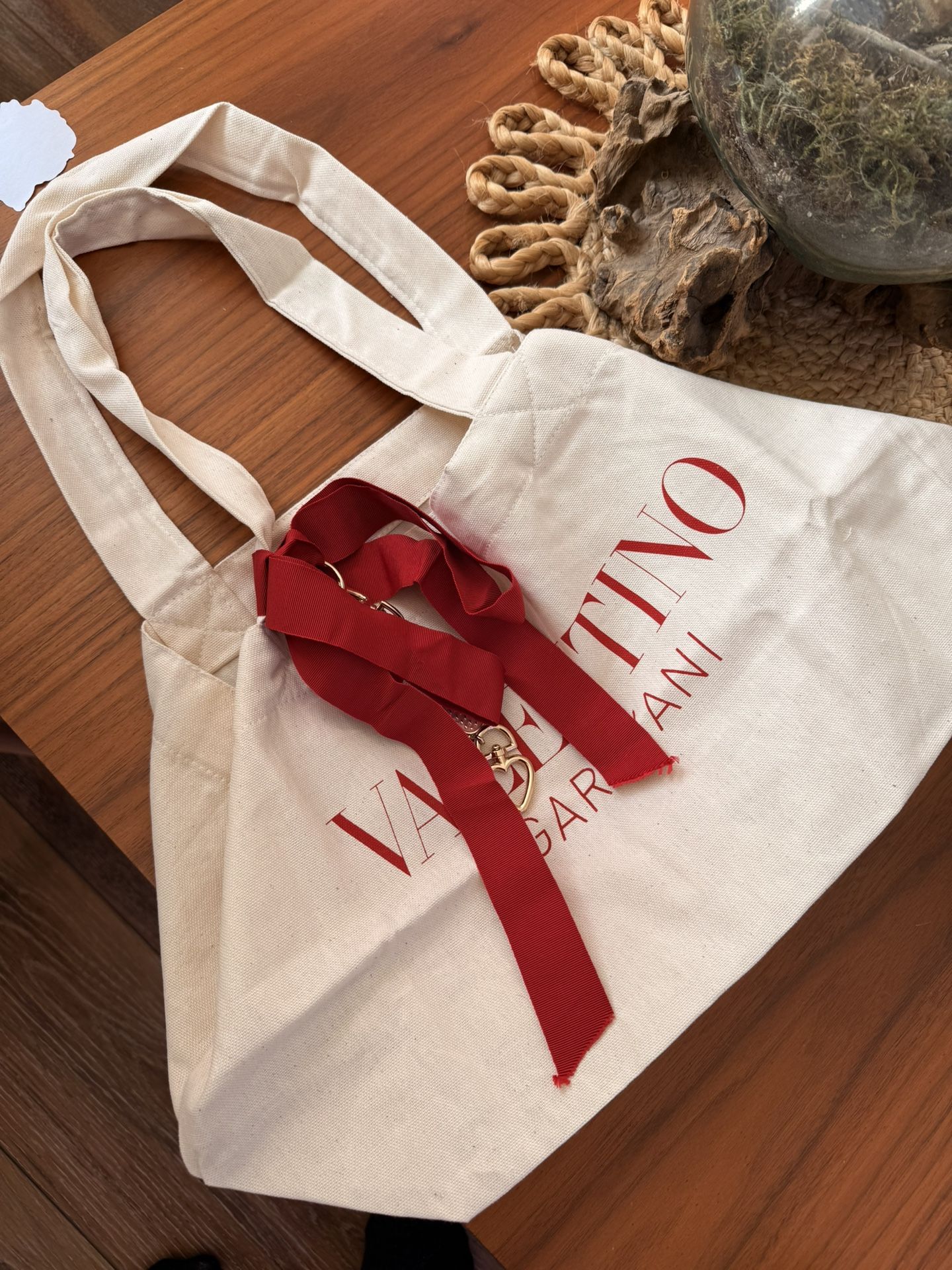 Valentino Shopping Tote With Red Bow And Charms 