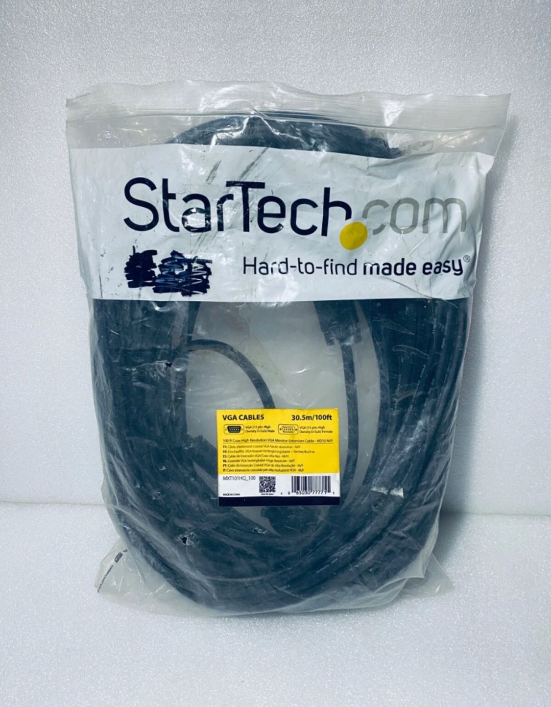 StarTech 100' Coax High Resolution Male To Female VGA Monitor Extension Cable