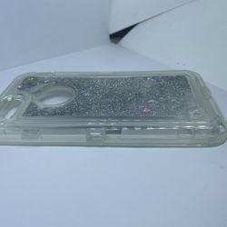 For iPhone 6 Plus , 7 Plus IPhone 8 Plus Liquid Glitter Silver Case Cover Protector 