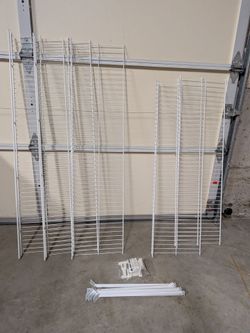 White Wire Shelving Panels with Hardware