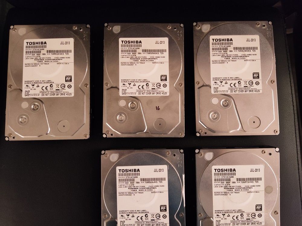 5X 2TB Hard Drive.