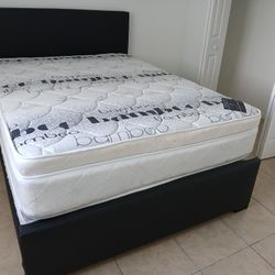 $380 Queen Bed Frame With Mattress And Boxspring Brand New Free Delivery 
