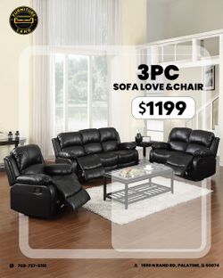✨Free Delivery Brand 3 Pcs Recliner Set Available In Stock 