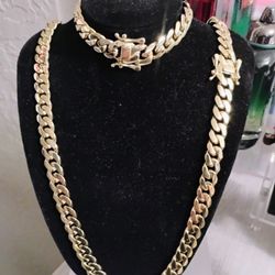 10mm 24 Inches Long Chain And Bracelet    7.5 Inches 
