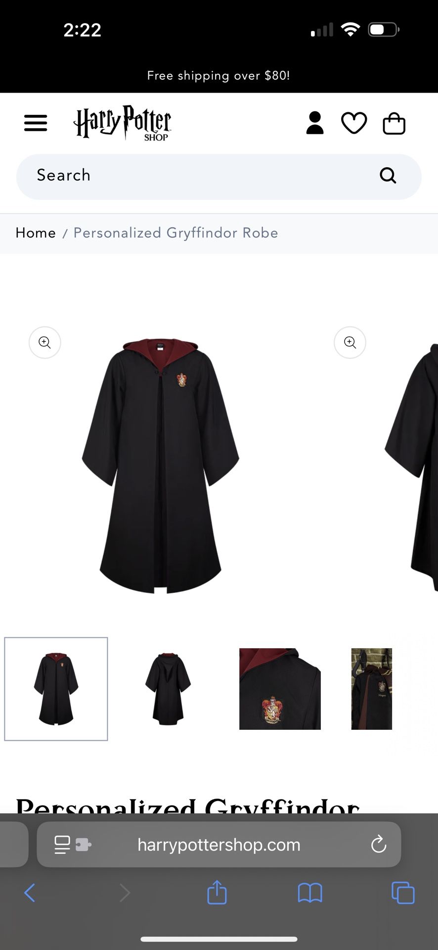 Harry Potter Gryffindor Robe