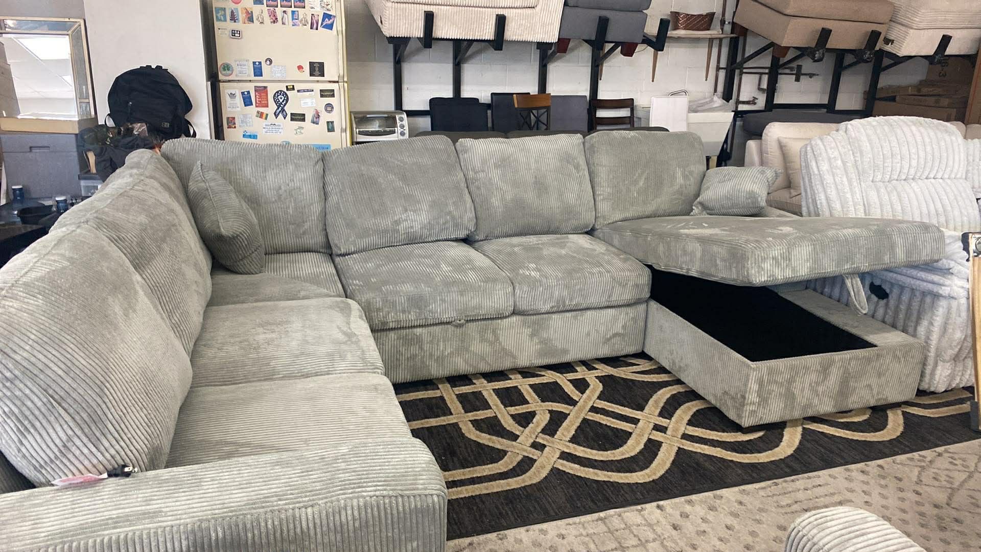 New Sleeper Sectional Couch with USB and Storage! Free Delivery 🚚! 
