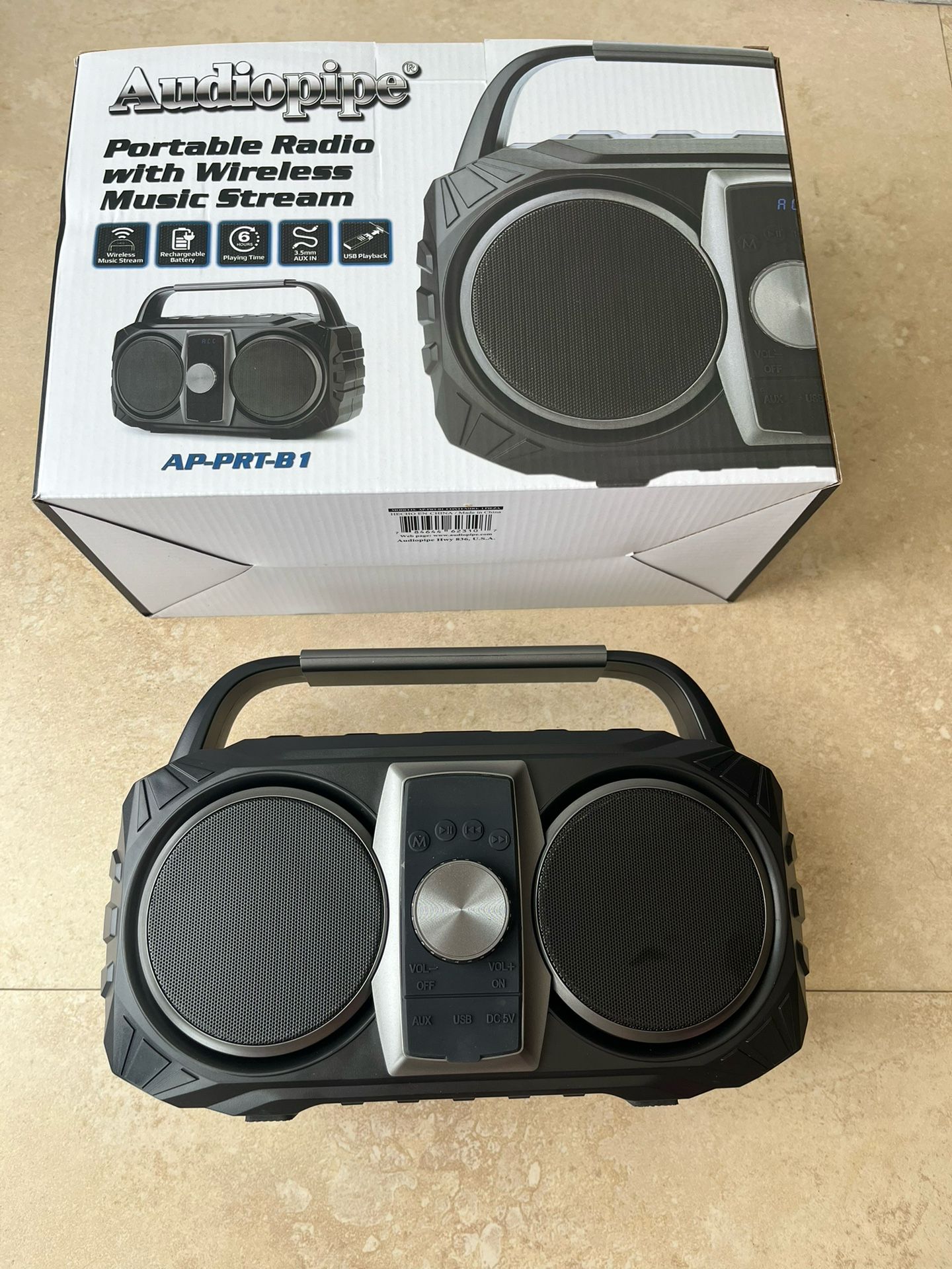 Audiopipe Portable Radio Bluetooth Speaker