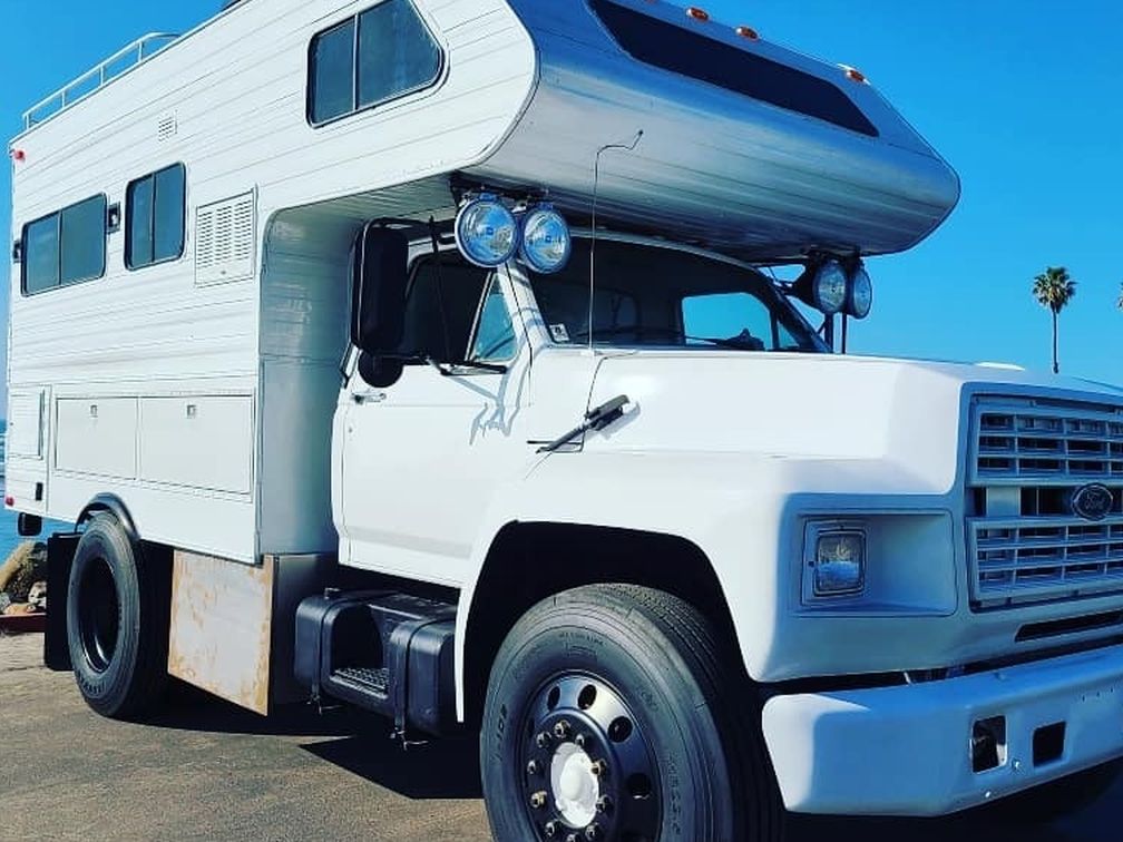 ONE OF A KIND MOTORHOME,Ford F700 Diesel with Lance Camper