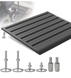 Threshold Ramp for Doorways,Adjustable Height 2.6"-7.3" Aluminum Wheelchair Ramp with Heightening Screws and Swivel Angle Leg,1100lbs Load Capacity, 3