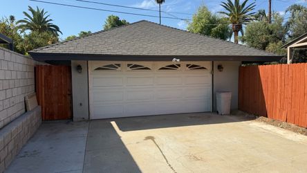 White Double Garage Door with Windows