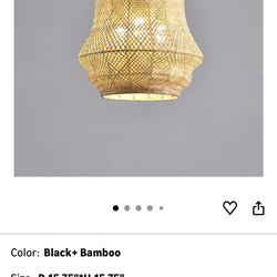 *New in Box* 15.75" Woven Bamboo Pendant Lights,Boho 3- Light Rattan Ceiling Hanging Light Wicker Chandelier