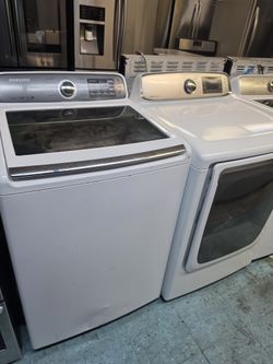 Samsung Washer And Dryer Glass Top Load Set Large Capacity