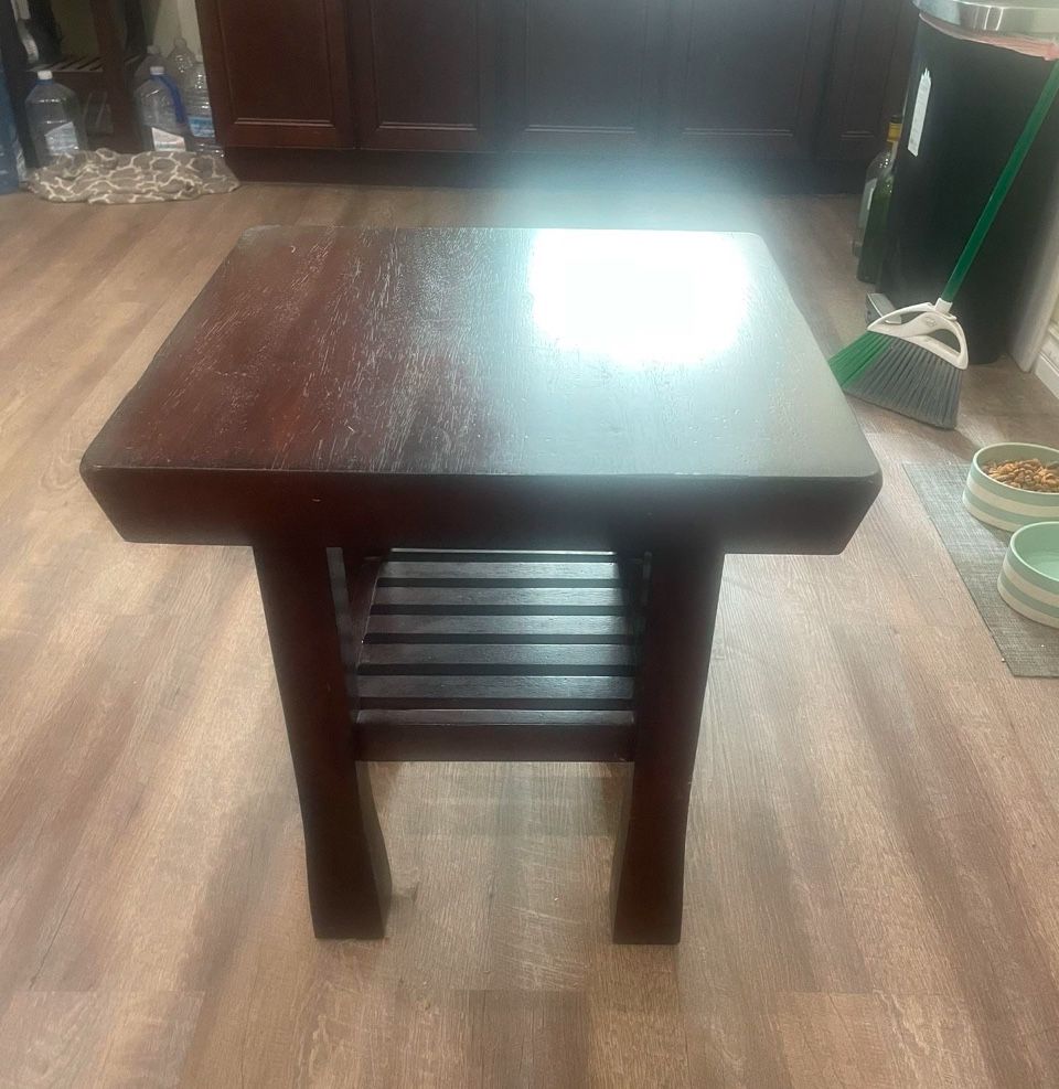 one wood side end table