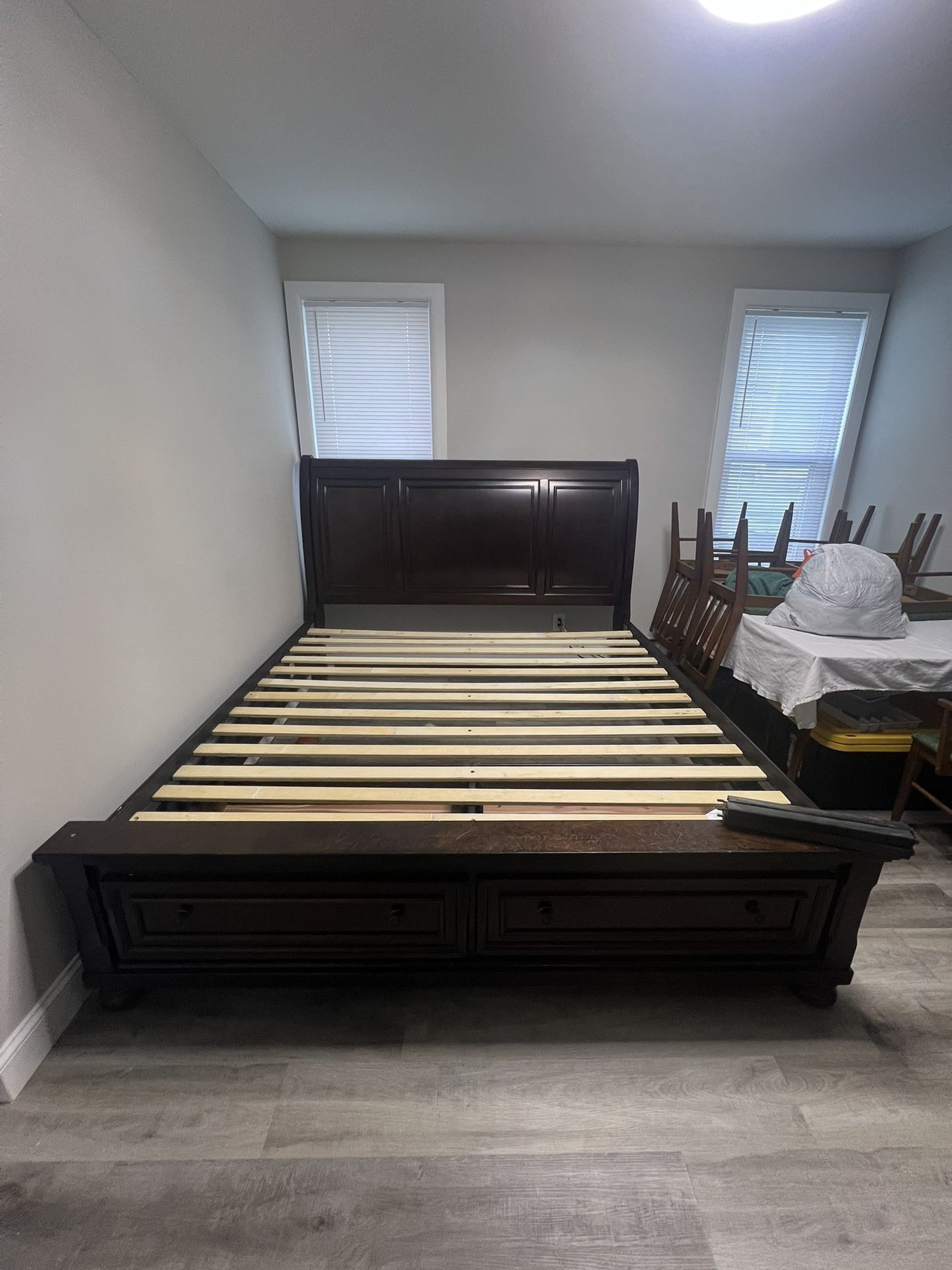 Solid Wood King Bed Frame And Matching Dresser