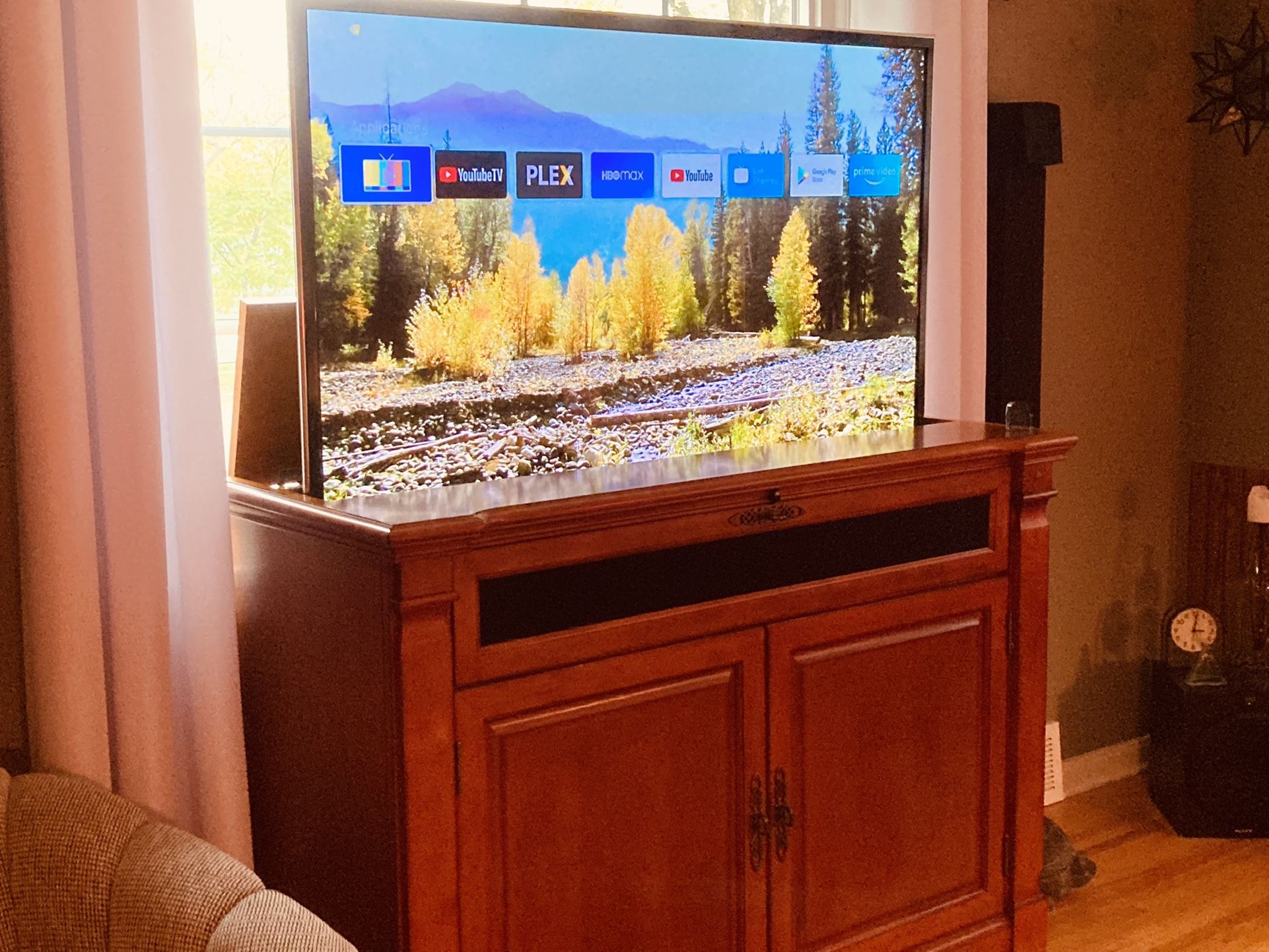 Touchstone Cherry TV Lift Cabinet with free TV
