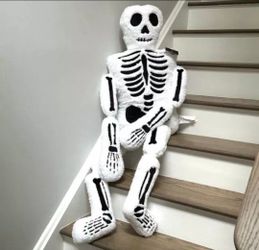 Storehouse Oversized Plush 5 Ft Posable Skeleton Body Pillow Halloween Décor