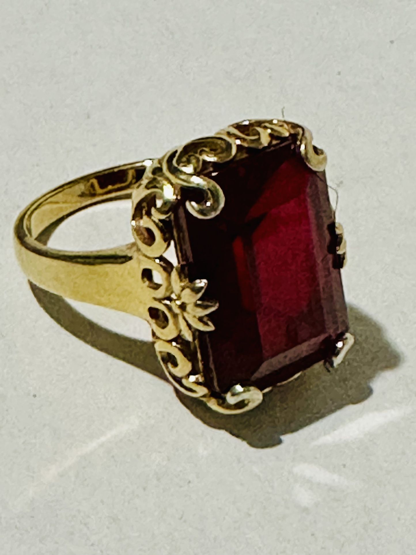 Vintage BBJ 925 Gold Plated Sterling Silver Ring Size 9 Stone Untested