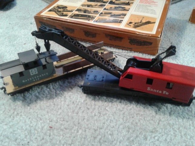 Vintage Tyco Train Operating crane car boom tender Ho scale