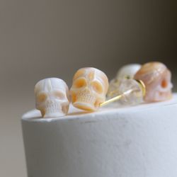Gothic Pearl Skull Stud Earrings