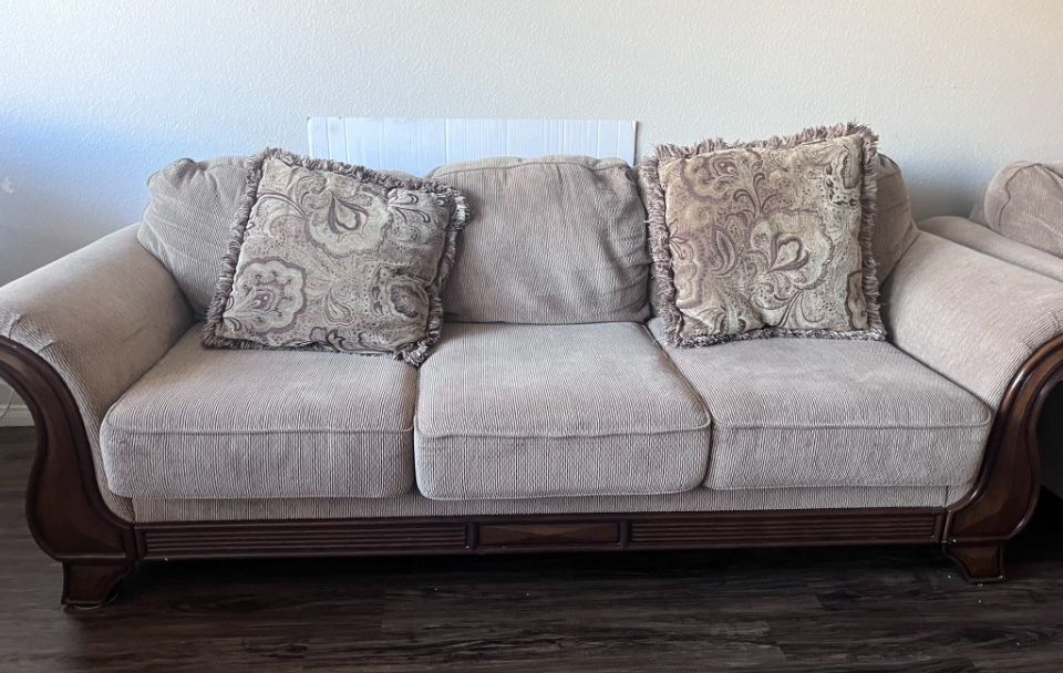 Ashley Fabric Sofa With Love Seat