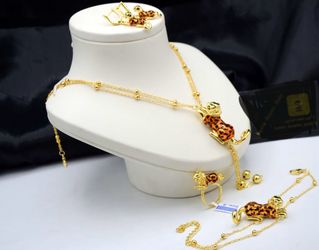 Tiger Set Jewellery Plated Gold 21 K Golf