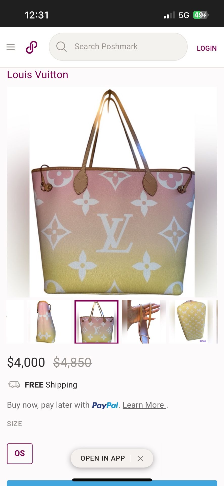 Authentic LV By The Pool Neverfull